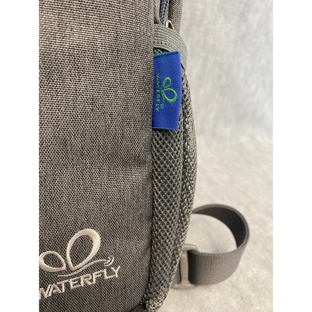 WATERFLY‎ Gray Sling Backpack Crossbody Chest Bag Travel Hiking Shoulder Unisex